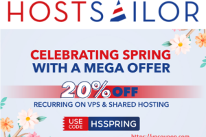 [Spring Sale] HostSailor Mega Offer – 20% Off Shared Hosting + VPS Hosting