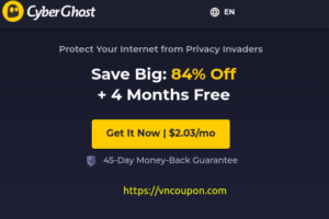 CyberGhost VPN – 84% Off + 4 Months Free VPN Services