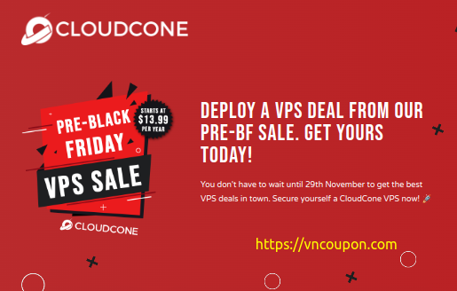 [Pre-Black Friday 2024] CloudCone – Discounted annual VPS deals from $13.99 /Year and more!