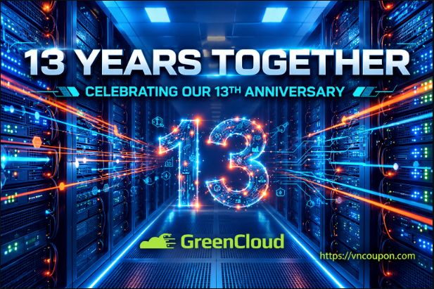 GreenCloud 13th Birthday Sale: 13GB VPS from $123/3 Years