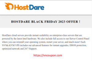 [Black Friday 2023] HostDare – Deals on VPS Hosting from $10.99/yr – Update Cyber Monday 2023 Offers