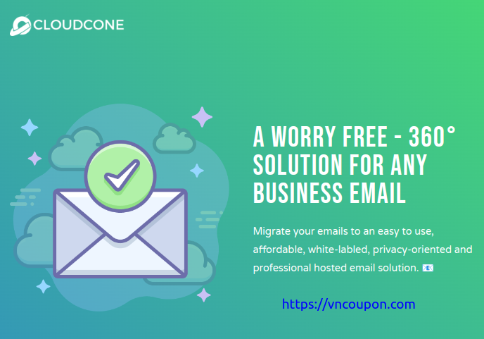 CloudCone  – Personal Hosted Email Solution Promo from $10/Year