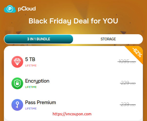 [Black Friday 2024] pCloud – 62% Off 3in1 bundle Cloud Storage for Lifetime