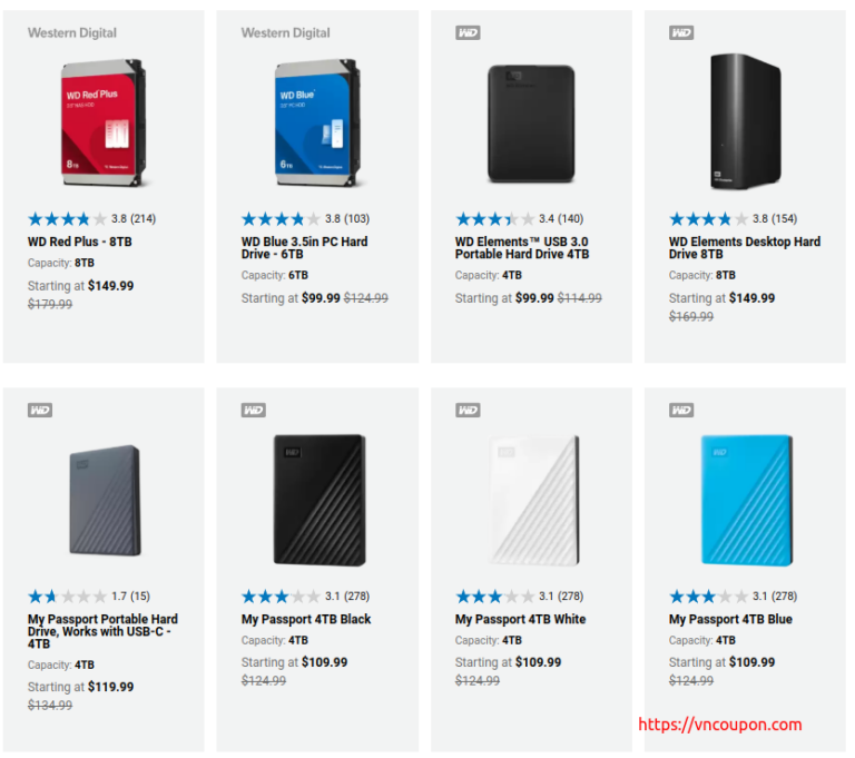 Discounts and Promotions from Western Digital in January 2025 VN Coupon