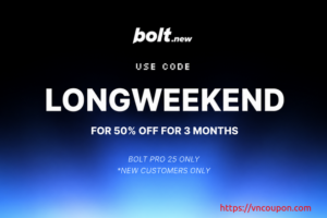 Bolt.new AI builder – 50% off Pro for the long weekend
