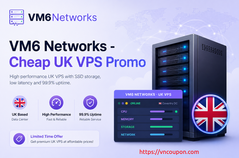 VM6 Networks – Cheap UK VPS Promo from £1.17/month