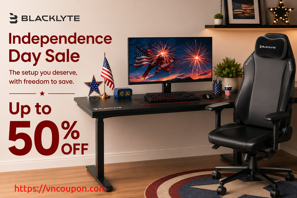 Blacklyte Independence Day Sale 2026 — Up to 50% Off Gaming Chairs, Desks & Accessories