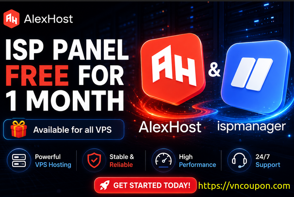 Get One Month of ISPmanager Free with Every AlexHost VPS