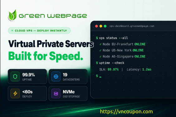 GreenWebPage AMD EPYC VPS: Up to 75% Off Launch Deal