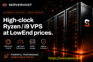 ServerHost Ryzen/i9 VPS Deal: 2GB from $35/Year