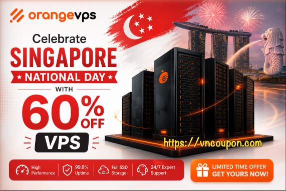 OrangeVPS Singapore National Day Sale 2026 – 60% OFF VPS + Double RAM & Credits