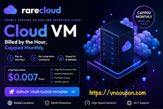 Rare Cloud – High-availability Cloud VPS and Managed Kubernetes – 4x Credit to try services