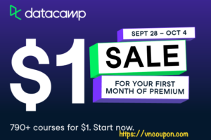 DataCamp $1 Sale – For your first month of premium