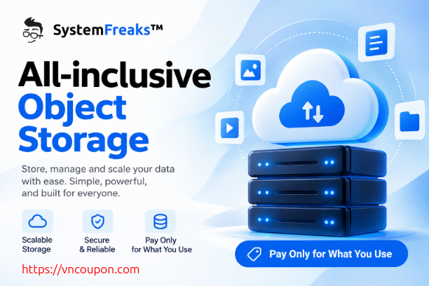 SystemFreaks S3 Storage: 50% Off Coupon, Plans from $4/TB