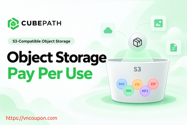 CubePath Object Storage: 5 GB Free Every Month + $9/TB